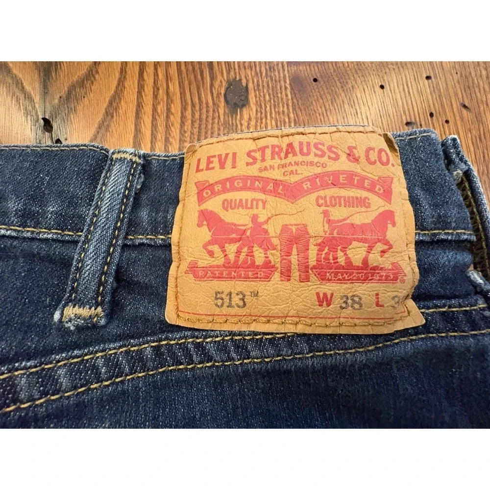 Levi's Men's 513  38x30 Original Straight Fit Jeans - Dark Wash